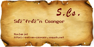 Sáfrán Csongor névjegykártya